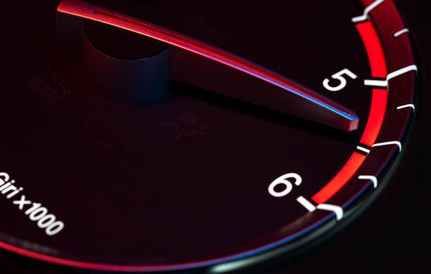 Rpm car odometer detail symbol of power and speed